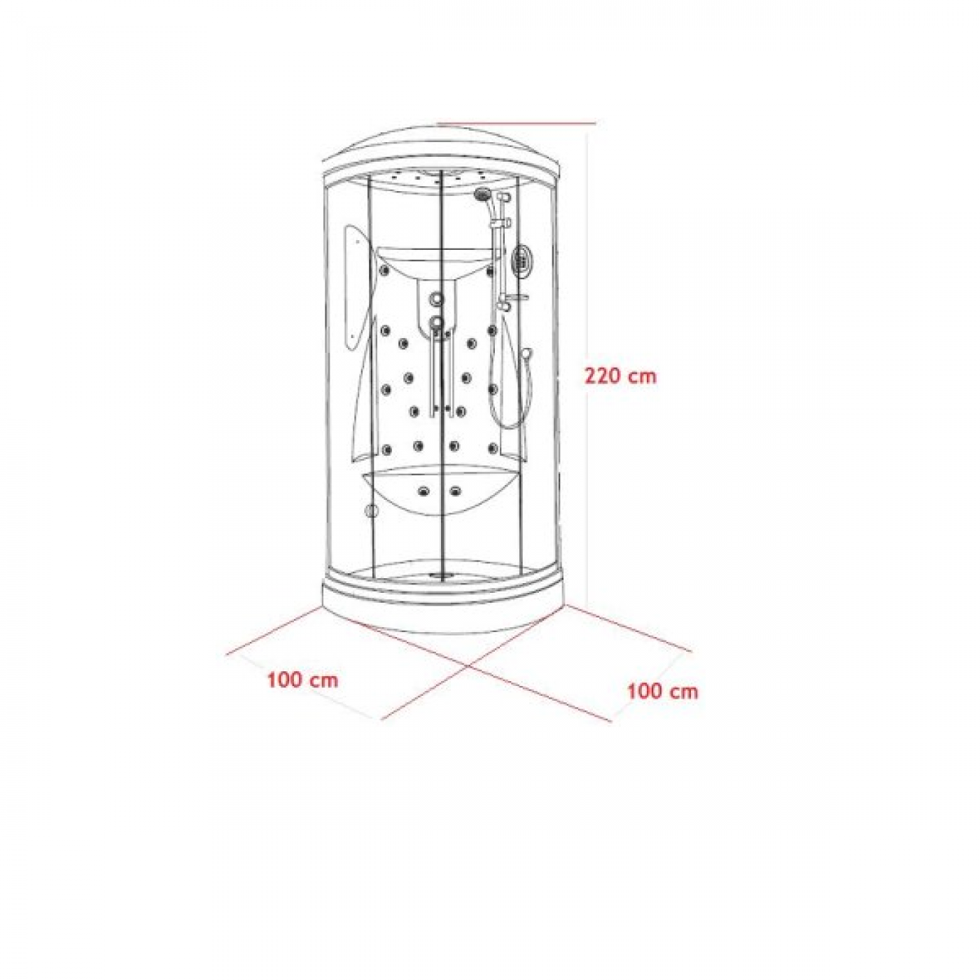 BOX DOCCIA IDROMASSAGGIO 100X100 IDEAL