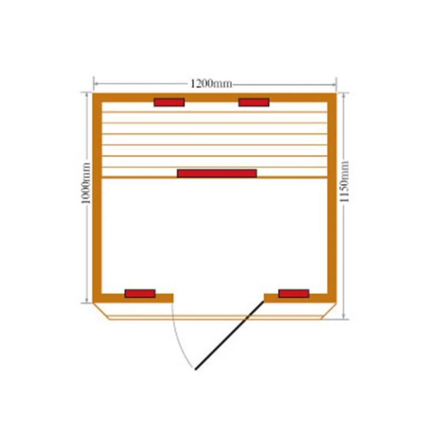 SAUNA INFRAROSSI 120 X 115 COOL PER 2 PERSONE CON CROMOTERAPIA