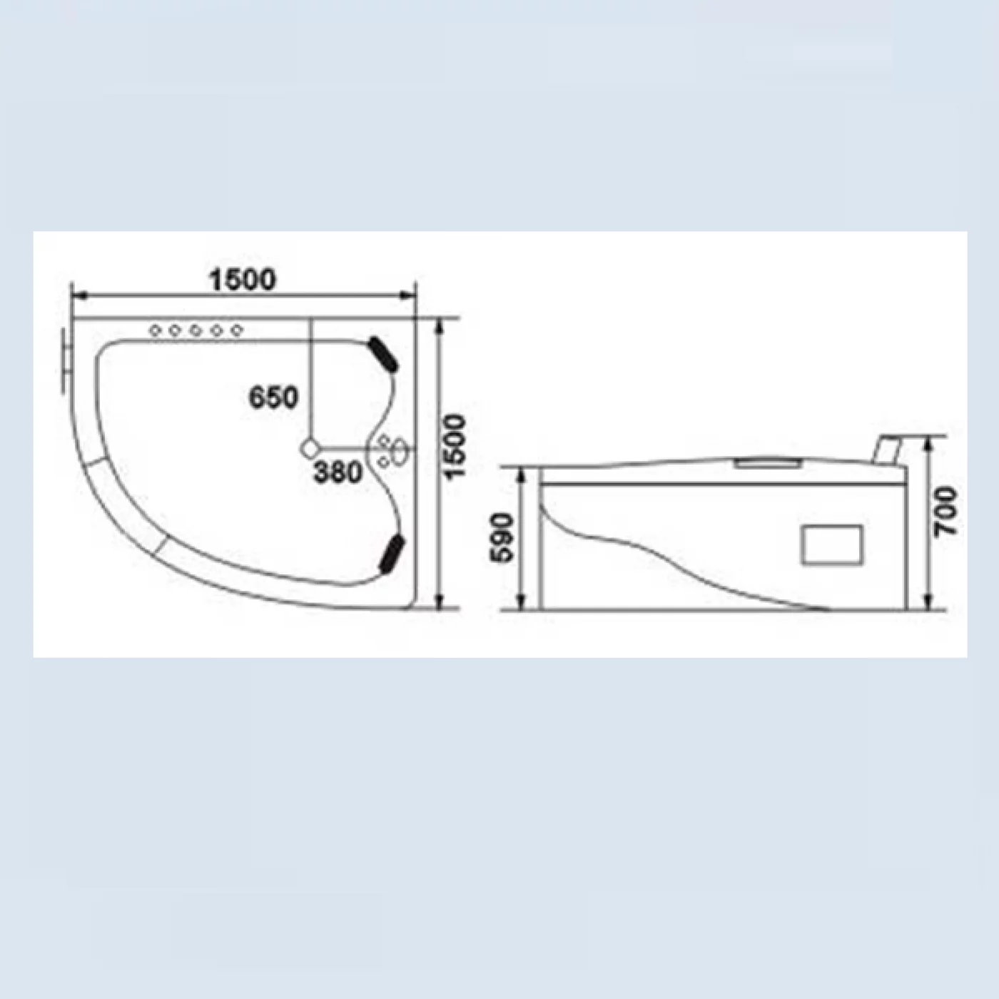 VASCA IDROMASSAGGIO 150X150 IDRODUAL ANGOLARE VASCA IDROMASSAGGIO 150X150 IDRODUAL ANGOLARE