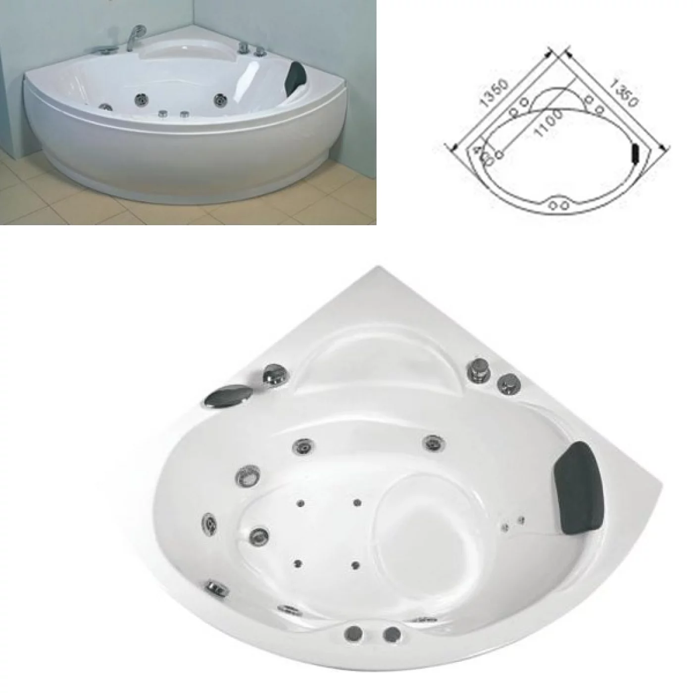 VASCA IDROMASSAGGIO 135X135X60 ANGOLARE IDROMIA VASCA IDROMASSAGGIO 135X135X60 ANGOLARE IDROMIA
