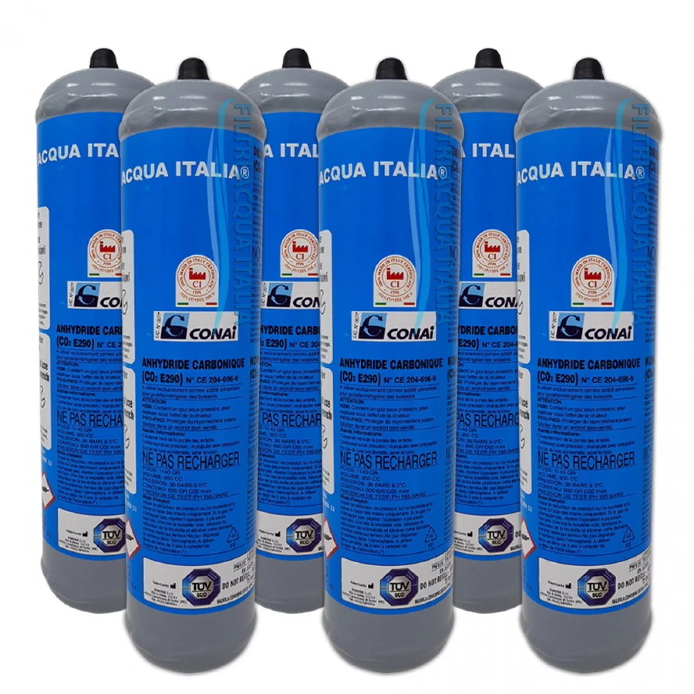 Bombole CO2 600g per acqua frizzante E290 compatibili gasatori – Set 6 pezzi Bombole CO2 600g per acqua frizzante E290 compatibili gasatori – Set 6 pezzi
