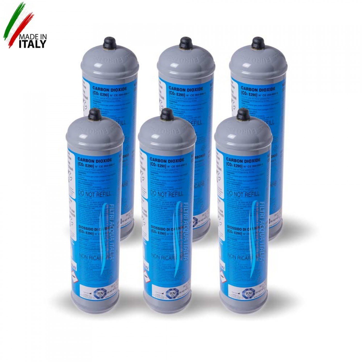 Bombola Co2 600 grammi usa e getta attacco 11 mm Set 6 pezzi Bombola Co2 600 grammi usa e getta attacco 11 mm Set 6 pezzi