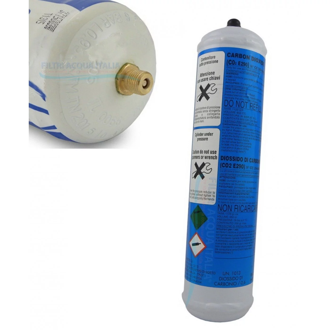 BOMBOLA CO2 600 grammi Usa e Getta Attacco 11 mm BOMBOLA CO2 600 grammi Usa e Getta Attacco 11 mm