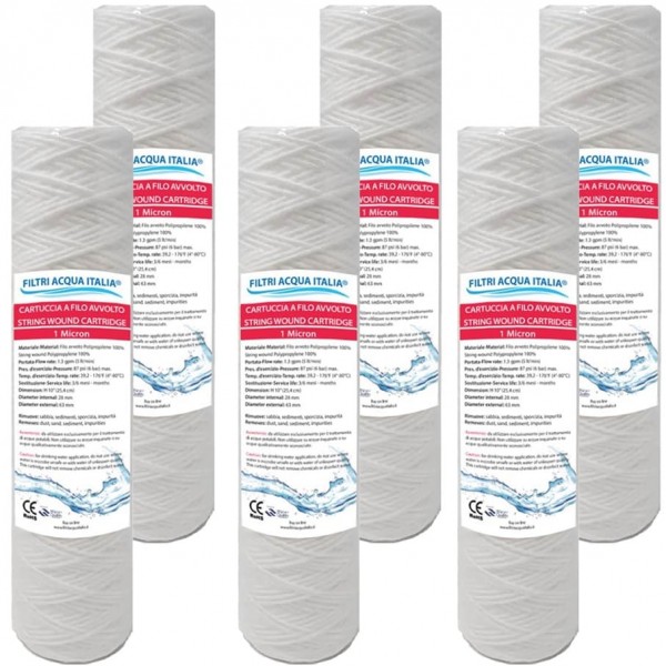 CARTUCCIA FILO AVVOLTO 10' micron 1 Set 6 Pezzi CARTUCCIA FILO AVVOLTO 10' micron 1 Set 6 Pezzi