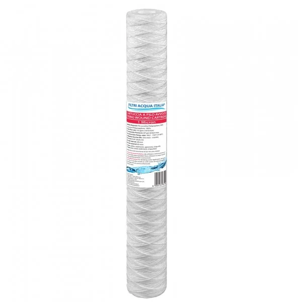 CARTUCCIA A FILO AVVOLTO DI POLIPROPILENE SEDIMENTI 20" micron 1