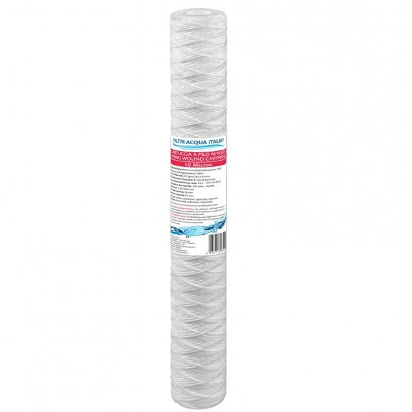 CARTUCCIA A FILO AVVOLTO DI POLIPROPILENE SEDIMENTI 20" micron 10