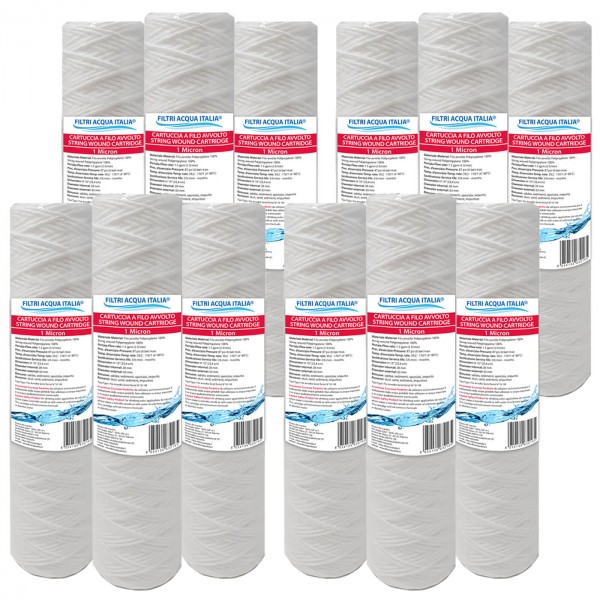 CARTUCCIA FILO AVVOLTO 10' Pollici micron 1 Set 12 Pezzi