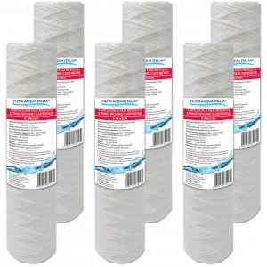 Cartucce Filtranti Filo Avvolto 10' Pollici micron 5 Set 6 Pezzi