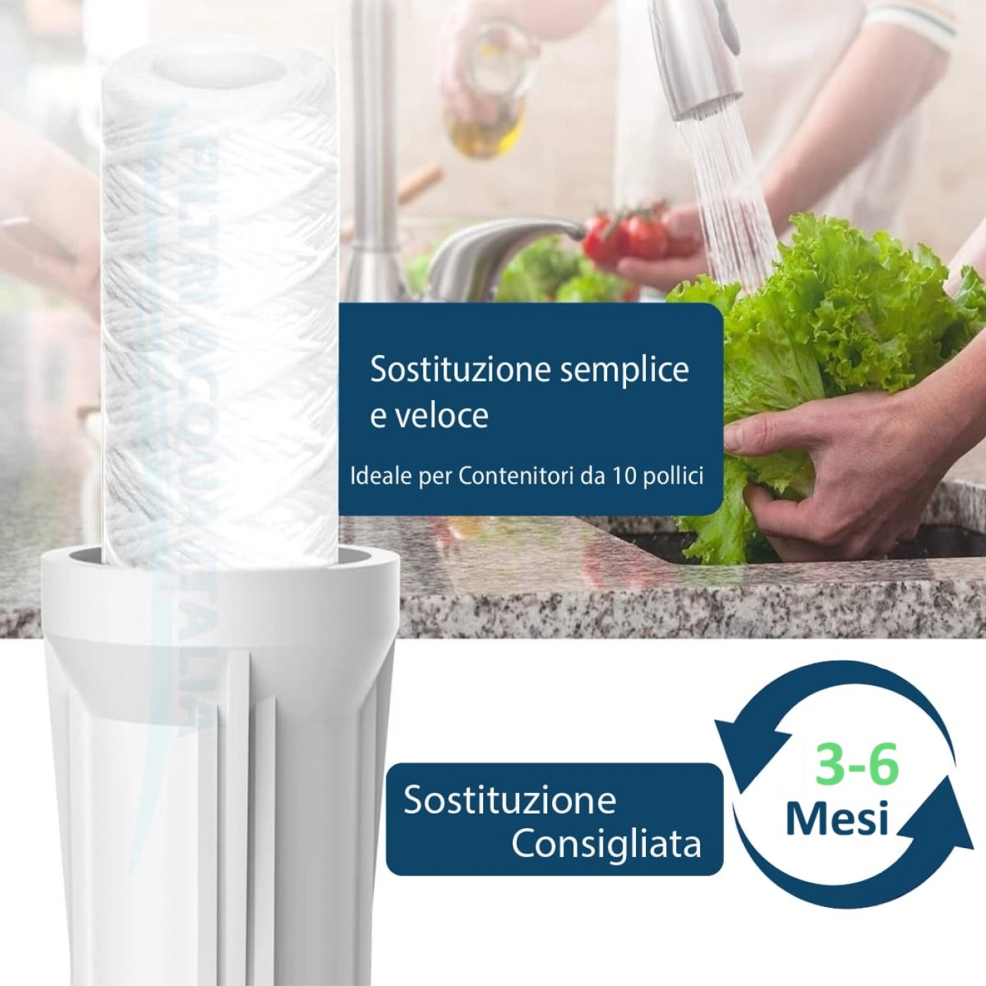 CARTUCCIA FILO AVVOLTO 10' micron 1 Set 6 Pezzi CARTUCCIA FILO AVVOLTO 10' micron 1 Set 6 Pezzi