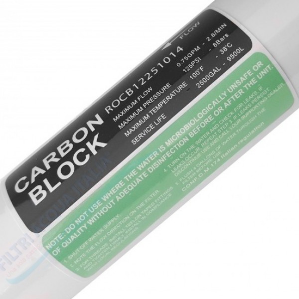 FILTRO T33 IN LINE CARBON BLOCK 2,5” X 11” ATTACCO 1/4” FILTRO T33 IN LINE CARBON BLOCK 2,5” X 11” ATTACCO 1/4”