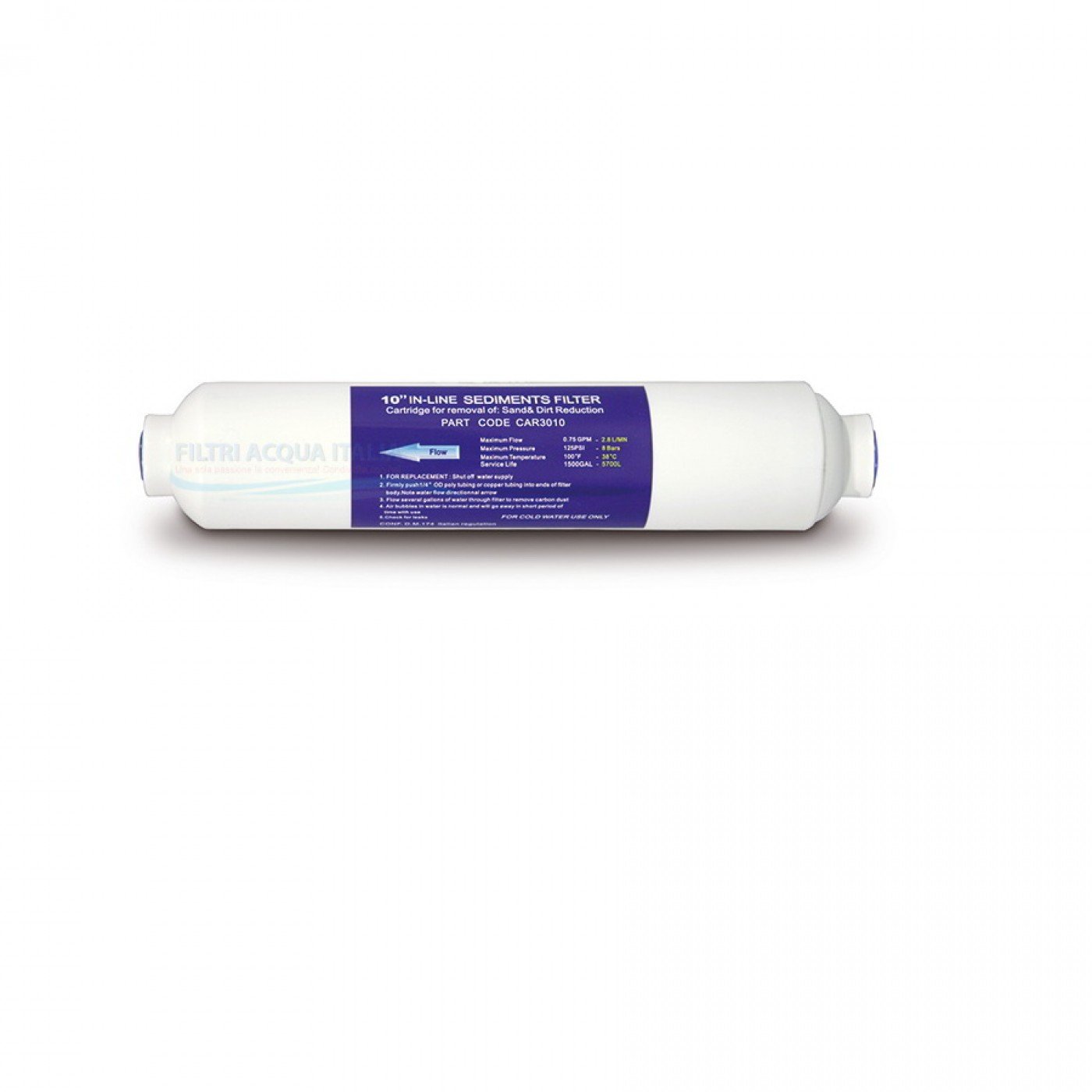 FILTRO IN LINEA CAR 3010 SEDIMENTI 2 X 10" Attaco 1/4 FPT FILTRO IN LINEA CAR 3010 SEDIMENTI 2 X 10" Attaco 1/4 FPT