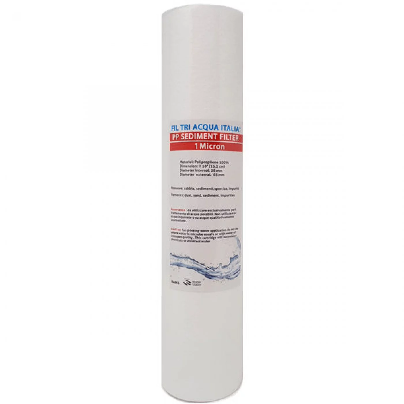 Cartuccia Filto A Filo Avvolto Polipropilene 10'' - 1 Micron, Per Sedimenti, Sabbia - Foto 5