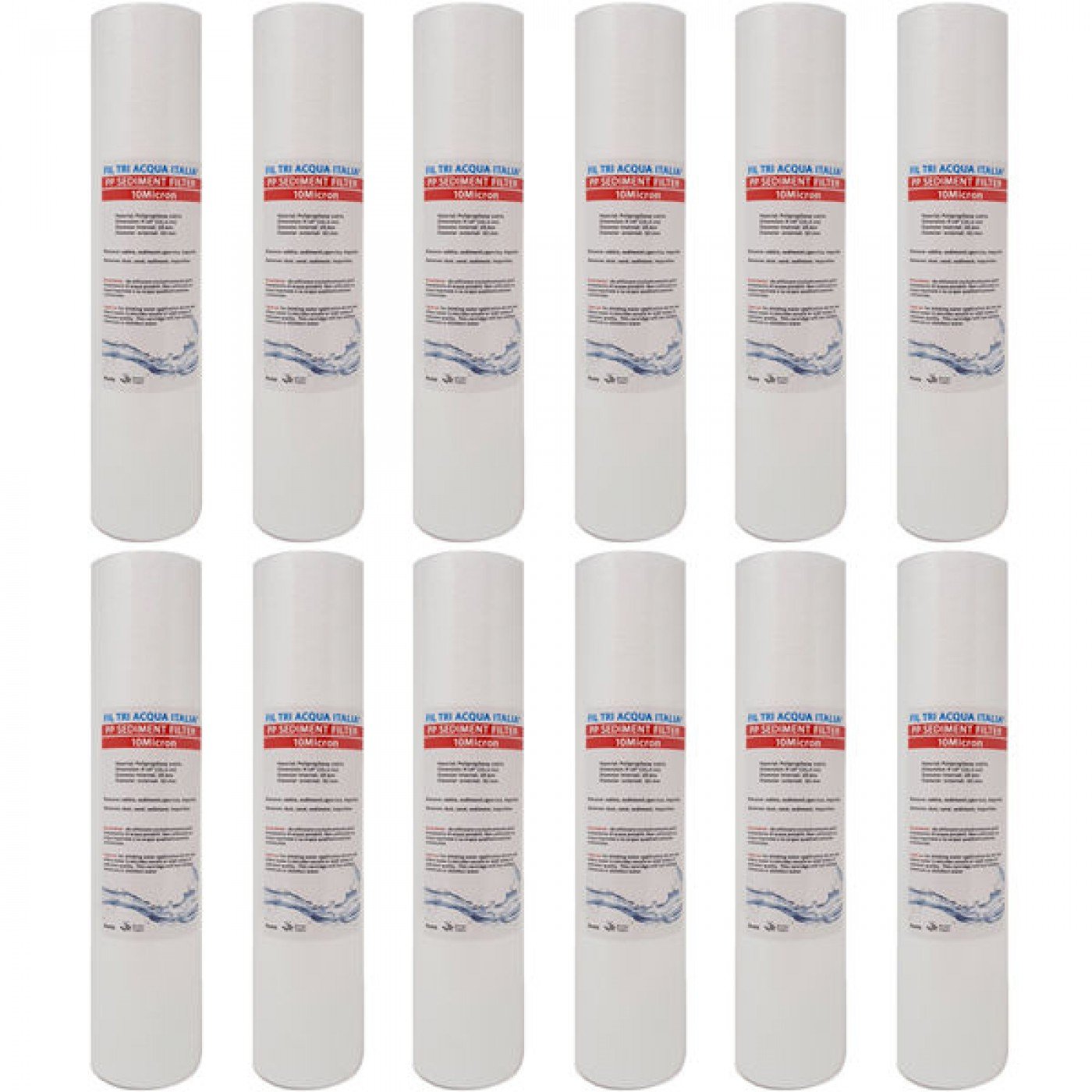 CARTUCCIA SEDIMENTI 10" micron 10 Polipropilene Set 12 Pezzi CARTUCCIA SEDIMENTI 10" micron 10 Polipropilene Set 12 Pezzi
