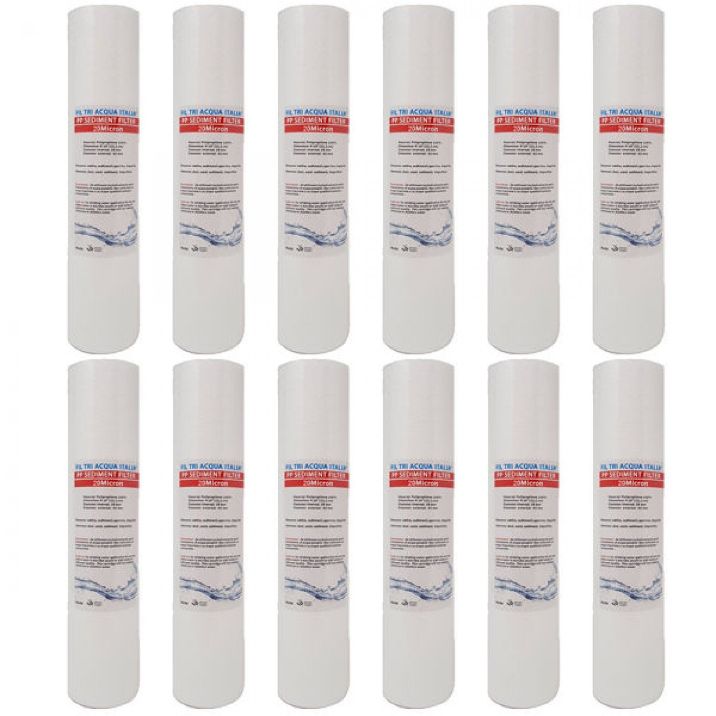CARTUCCIA SEDIMENTI 10" micron 20 Polipropilene Set 12 Pezzi CARTUCCIA SEDIMENTI 10" micron 20 Polipropilene Set 12 Pezzi