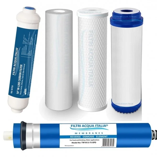Filtri depuratore osmosi inversa 4 Stadi con Membrana 75 gpd   