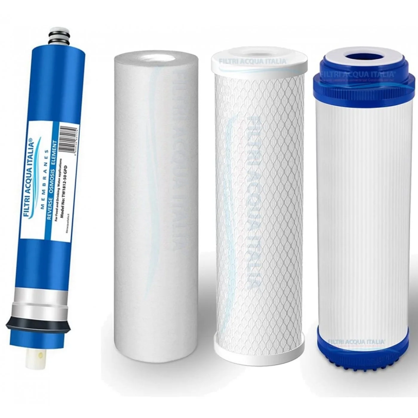 Kit Filtri Acqua Osmosi 3 Stadi con Membrana 50 GPD Kit Filtri Acqua Osmosi 3 Stadi con Membrana 50 GPD