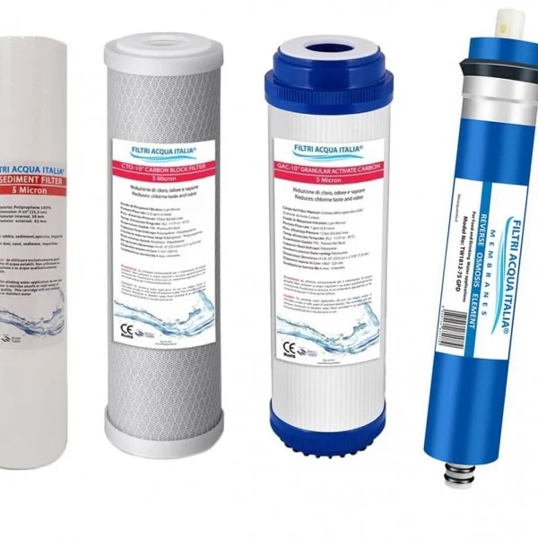 Kit Filtri Acqua Osmosi 3 Stadi con Membrana 75 GPD