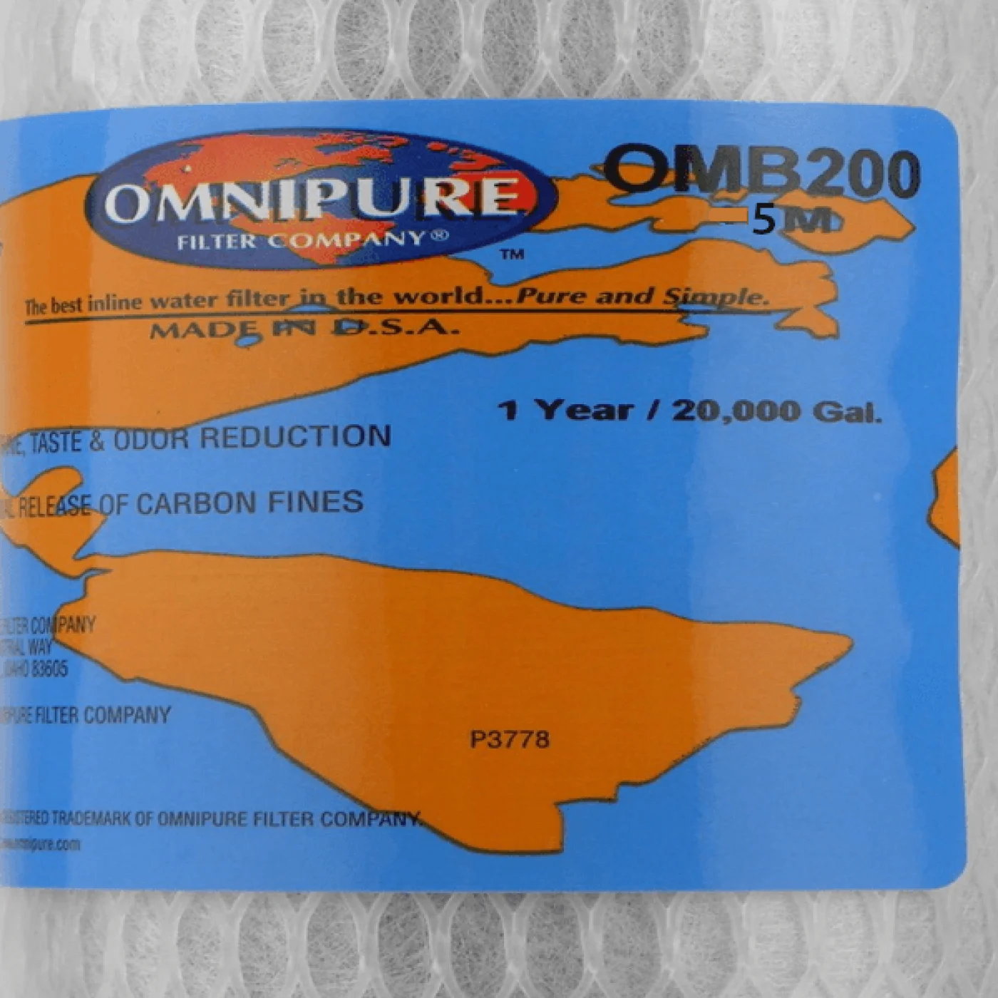 CARTUCCIA CARBON BLOCK CTO/ 2 20" 5 micron Omnipure OMB200 CARTUCCIA CARBON BLOCK CTO/ 2 20" 5 micron Omnipure OMB200