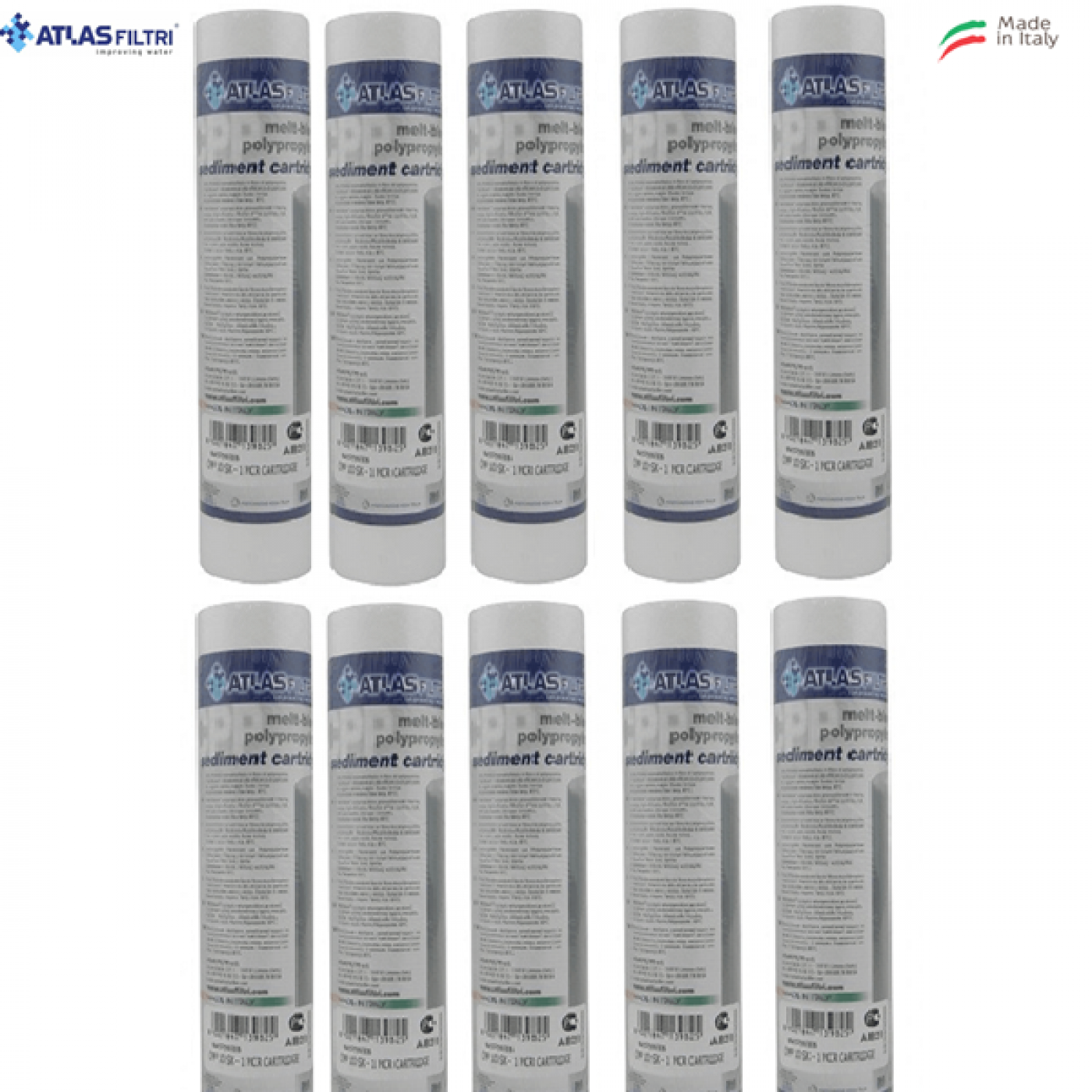 CARTUCCIA ATLAS POLIPROPILENE 10" micron 1 SET 10 PEZZI CARTUCCIA ATLAS POLIPROPILENE 10" micron 1 SET 10 PEZZI