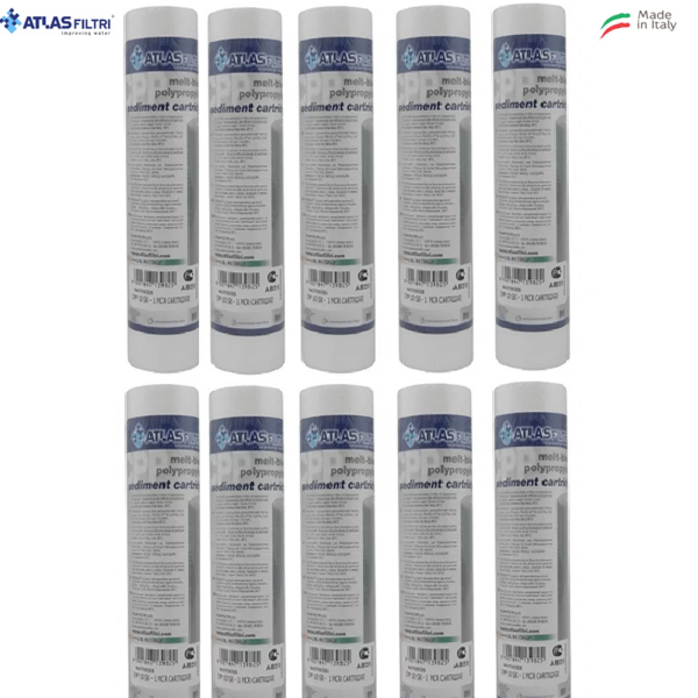 CARTUCCIA ATLAS POLIPROPILENE 10" micron 1 SET 10 PEZZI CARTUCCIA ATLAS POLIPROPILENE 10" micron 1 SET 10 PEZZI