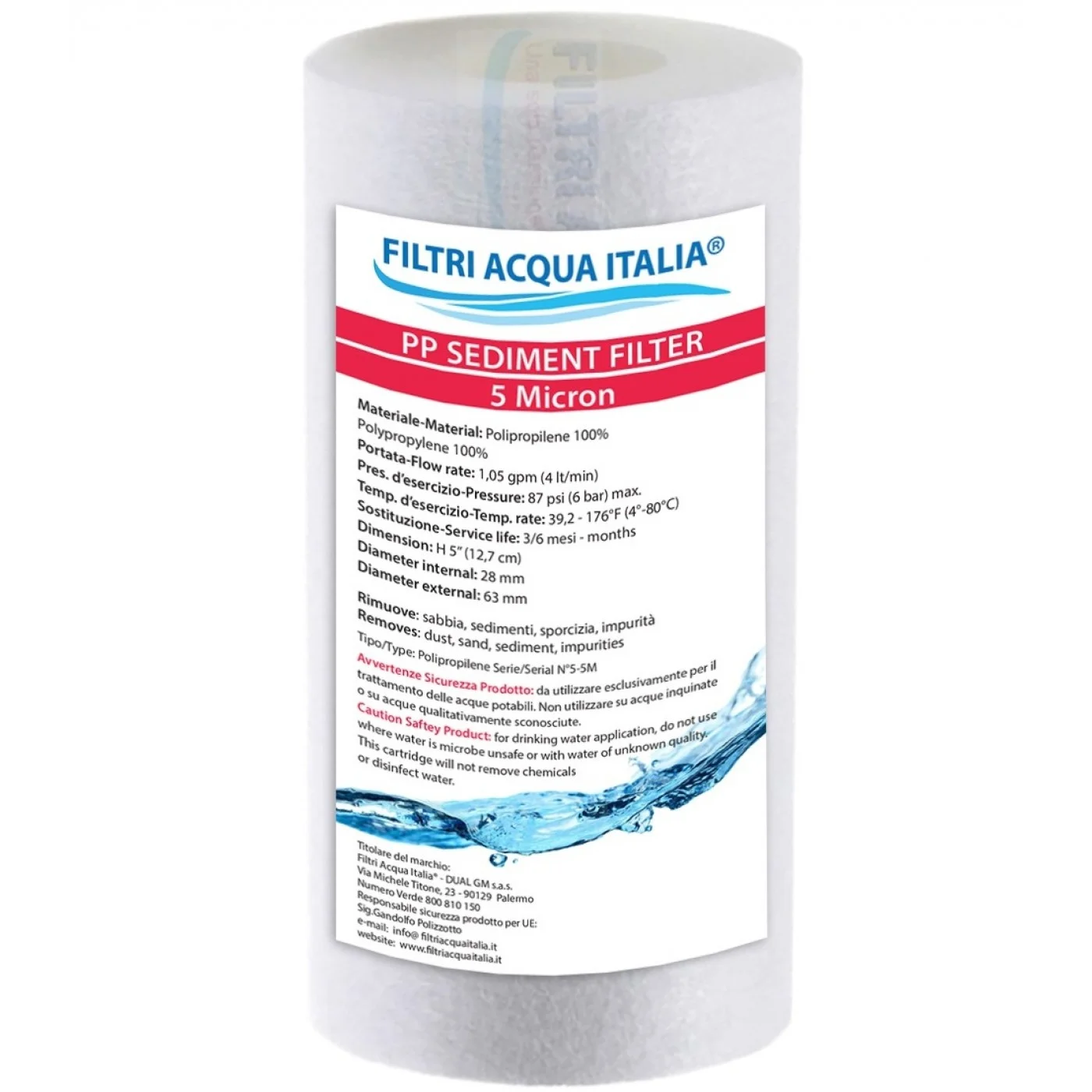 CARTUCCIA POLIPROPILENE 5" micron 5