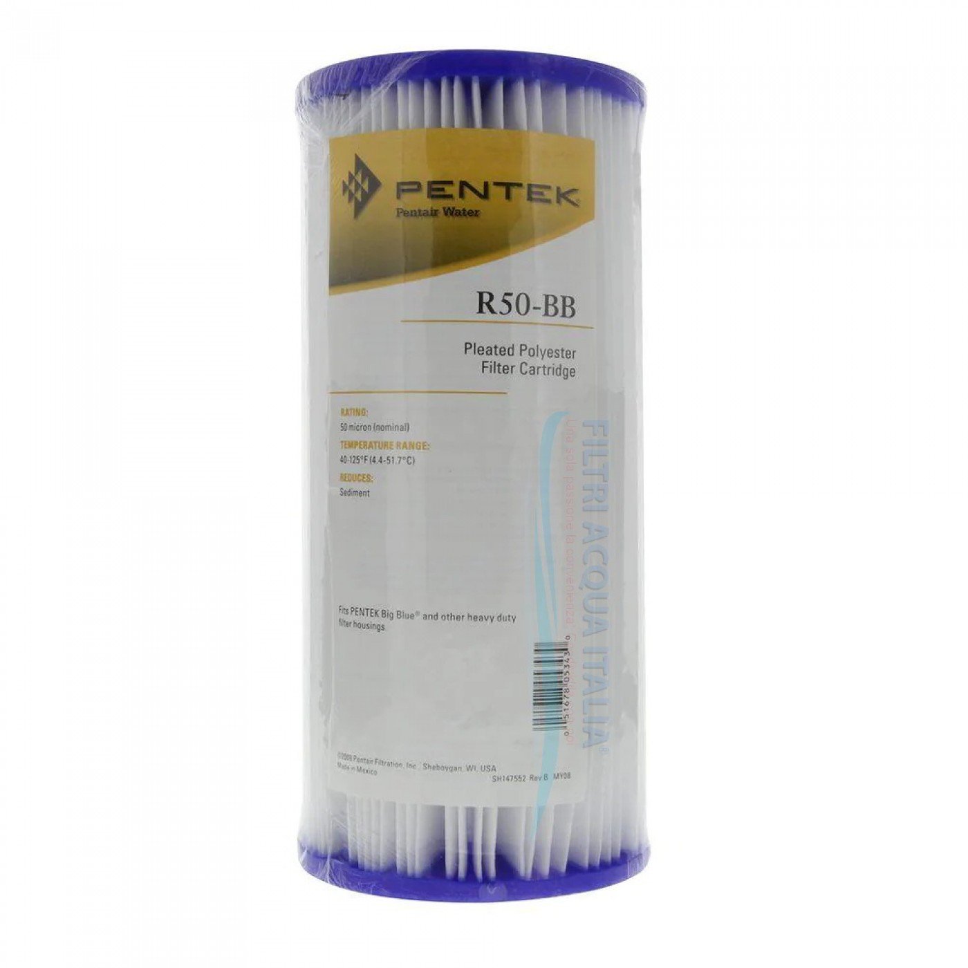 CARTUCCIA LAVABILE PENTEK R50 BB 10 Pollici Micron 50 CARTUCCIA LAVABILE PENTEK R50 BB 10 Pollici Micron 50