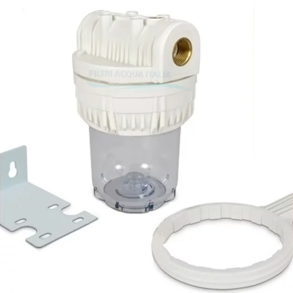 CONTENITORE PER FILTRO ACQUA TRASPARENTE 5" ATTACCO 3/4 Pollice