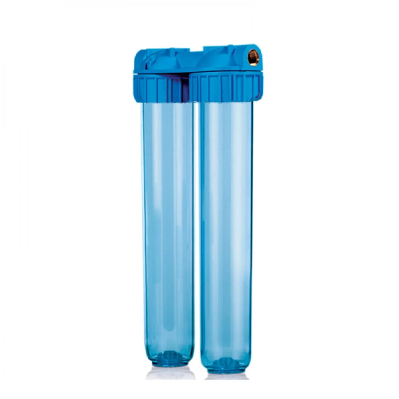 CONTENITORE DOPPIO PER FILTRO ACQUA 20" ATTACCO 3/4" CON STAFFA E CHIAVE CONTENITORE DOPPIO PER FILTRO ACQUA 20" ATTACCO 3/4" CON STAFFA E CHIAVE