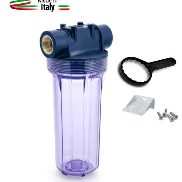 CONTENITORE PER FILTRO ACQUA TRASPARENTE 10" ATTACCO 3/4
