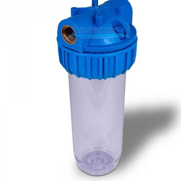 CONTENITORE TRASPARENTE 10" ATTACCO 3/4" CON STAFFA E CHIAVE PER FILTRO ACQUA