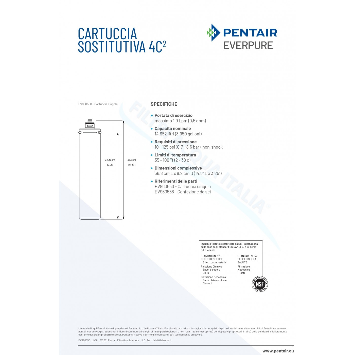 Everpure 4C2 EV9605-50: Protezione Antibatterica con Sali d'Argento Set 6 Pz Everpure 4C2 EV9605-50: Protezione Antibatterica con Sali d'Argento Set 6 Pz