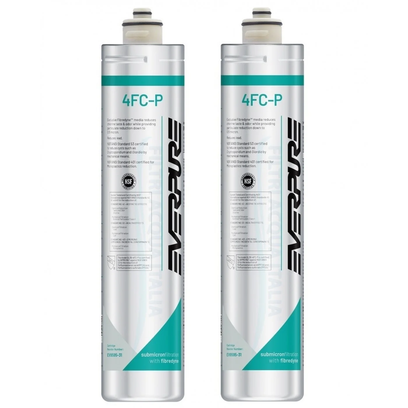 Everpure 4FC-P EV9595-31 Riduce PFAS, Cloro e Microplastiche Set 2 Pezzi Everpure 4FC-P EV9595-31 Riduce PFAS, Cloro e Microplastiche Set 2 Pezzi