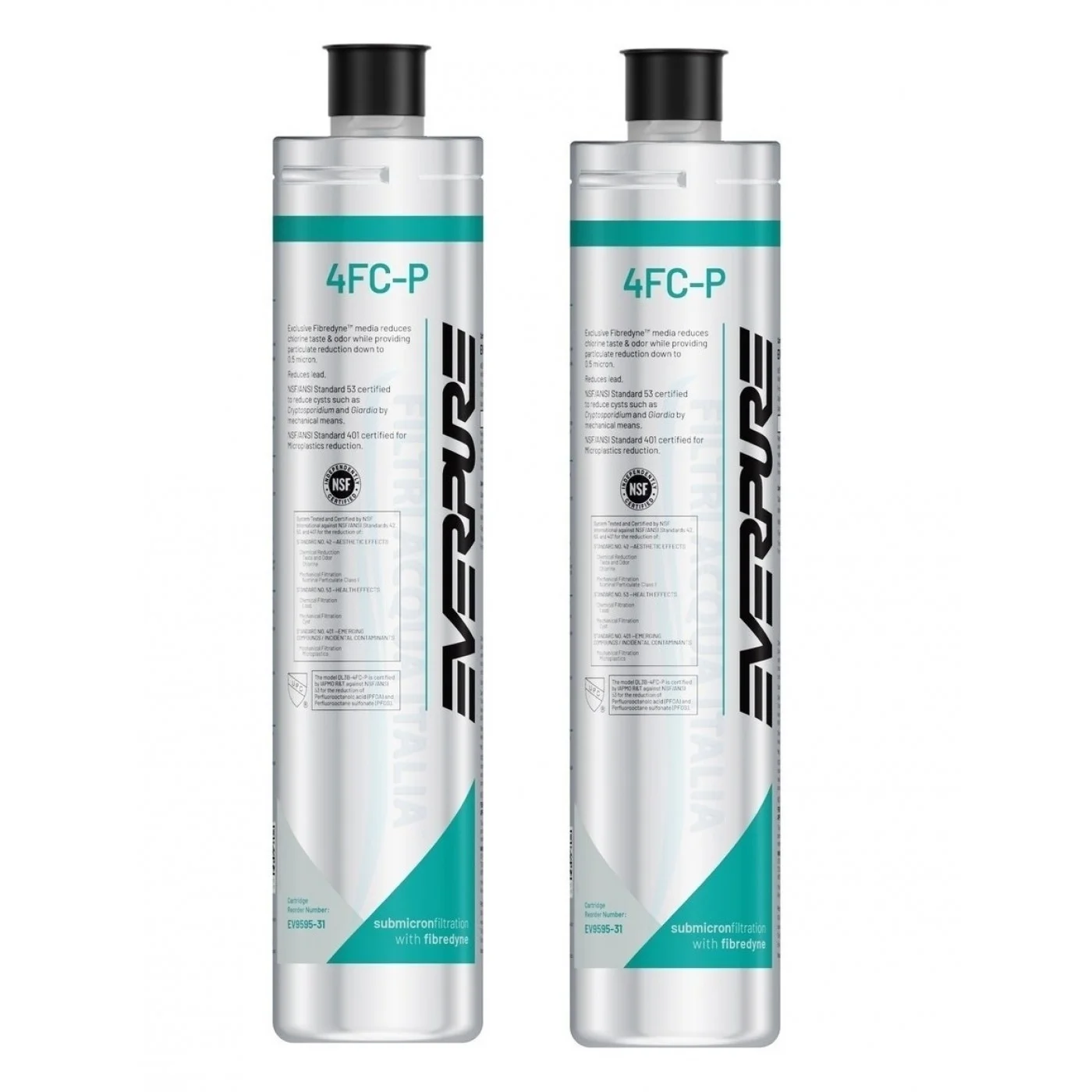 Everpure 4FC-P EV9595-31 Riduce PFAS, Cloro e Microplastiche Set 2 Pezzi Everpure 4FC-P EV9595-31 Riduce PFAS, Cloro e Microplastiche Set 2 Pezzi