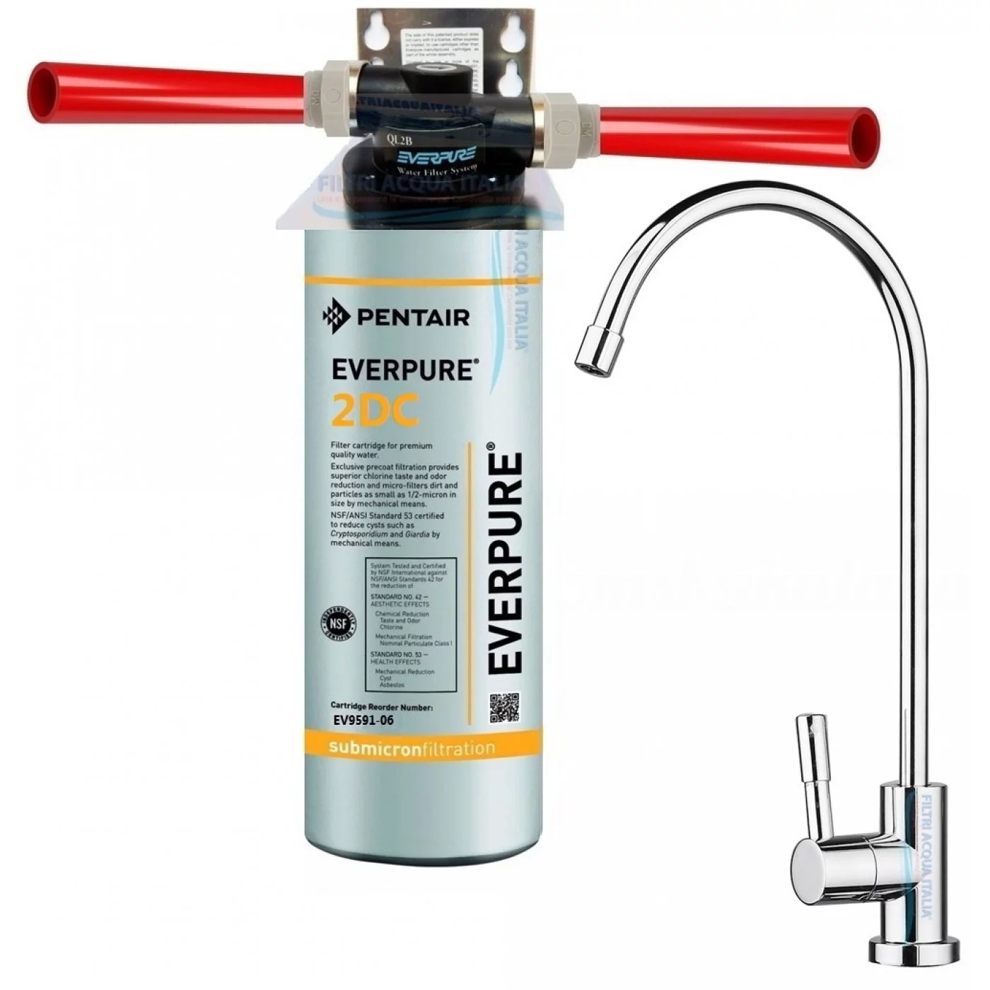 EVERPURE 2DC KIT MICROFILTRAZIONE CON TESTA QL2B E RUBINETTO EVERPURE 2DC KIT MICROFILTRAZIONE CON TESTA QL2B E RUBINETTO