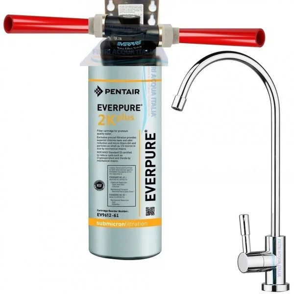 EVERPURE 2K PLUS KIT MICROFILTRAZIONE CON FILTRO EVERPURE TESTA QL2B E RUBINETTO