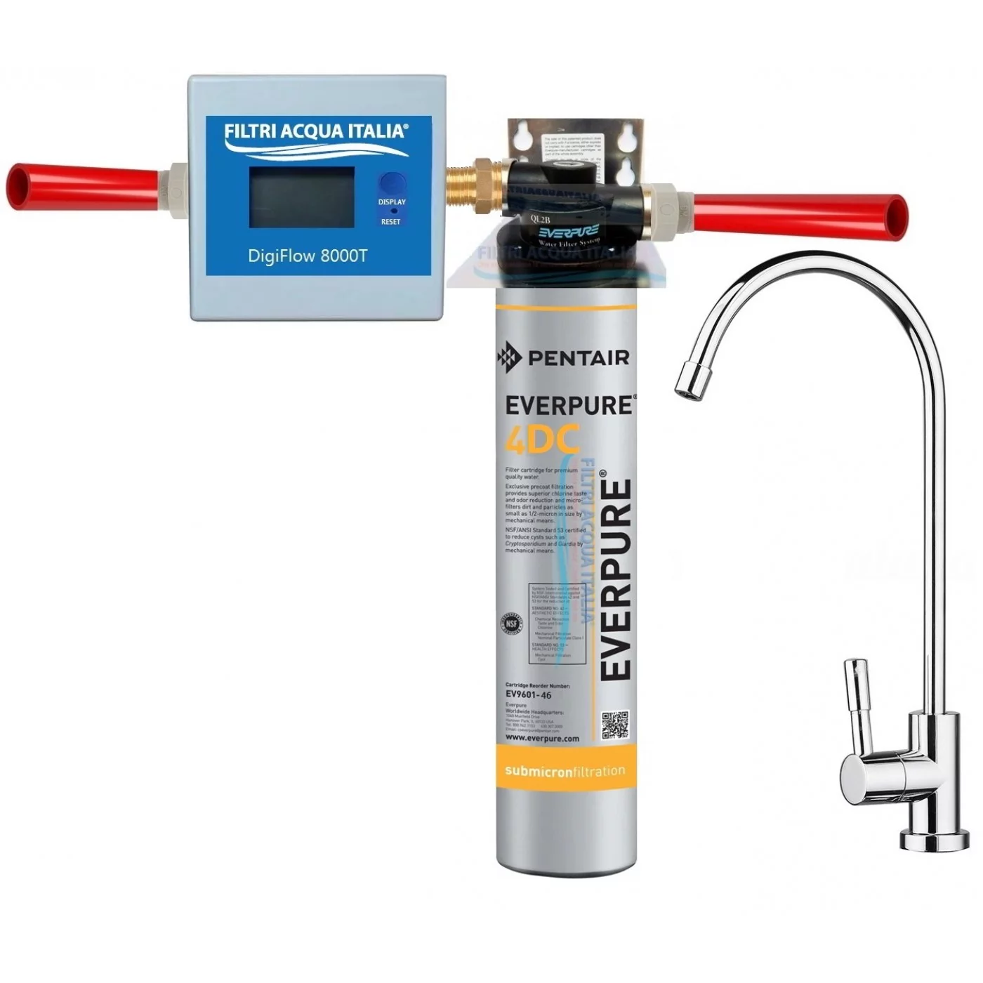 KIT EVERPURE 4DC CON TESTA QL2B CONTALITRI DIGITALE E RUBINETTO KIT EVERPURE 4DC CON TESTA QL2B CONTALITRI DIGITALE E RUBINETTO