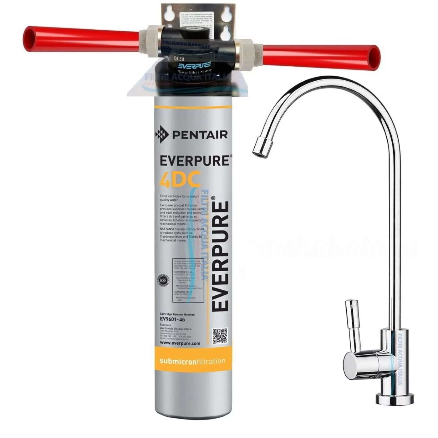 MICROFILTRAZIONE ACQUA EVERPURE KIT 4DC CON TESTA QL2B E RUBINETTO MICROFILTRAZIONE ACQUA EVERPURE KIT 4DC CON TESTA QL2B E RUBINETTO