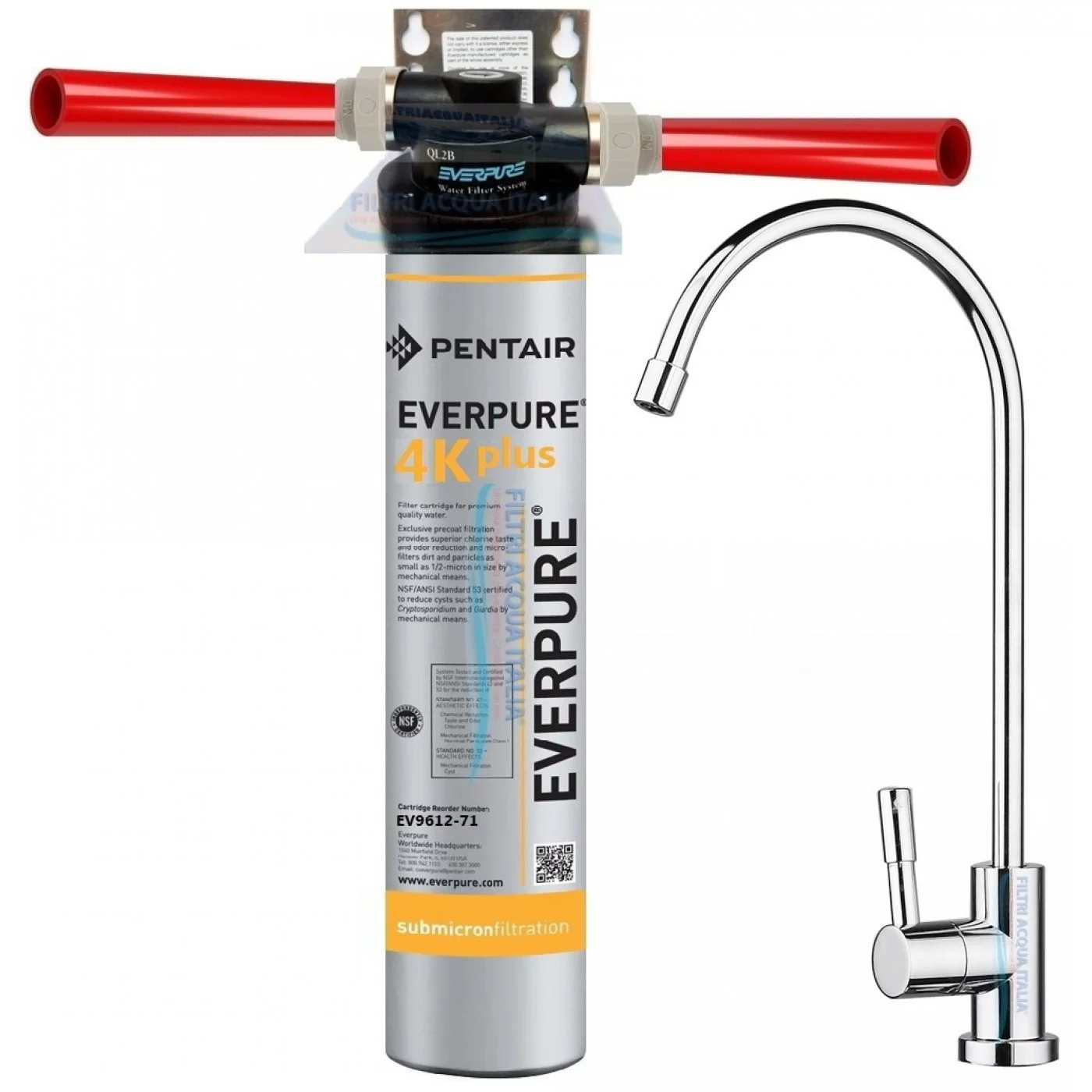 EVERPURE 4K PLUS KIT MICROFILTRAZIONE CON TESTA QLB E RUBINETTO EVERPURE 4K PLUS KIT MICROFILTRAZIONE CON TESTA QLB E RUBINETTO
