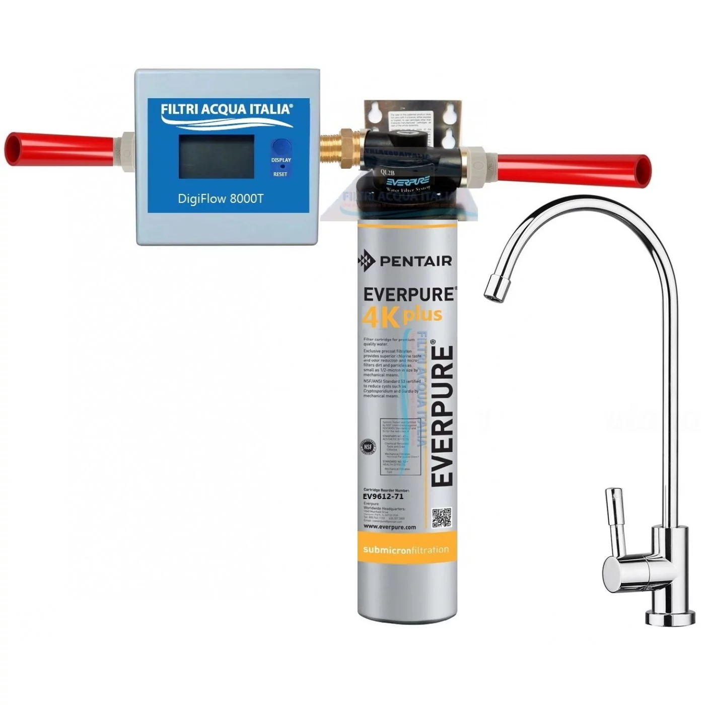 MICROFILTRAZIONE ACQUA EVERPURE KIT 4K PLUS CON CONTALITRI E RUBINETTO MICROFILTRAZIONE ACQUA EVERPURE KIT 4K PLUS CON CONTALITRI E RUBINETTO