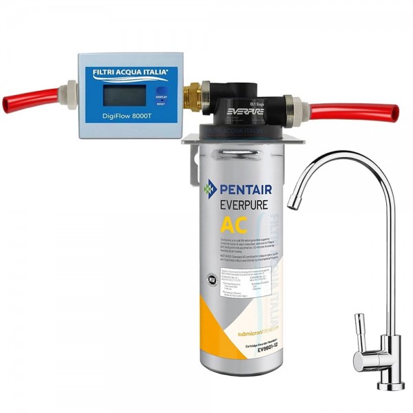 MICROFILTRAZIONE ACQUA KIT EVERPURE AC CON CONTALITRI E RUBINETTO MICROFILTRAZIONE ACQUA KIT EVERPURE AC CON CONTALITRI E RUBINETTO