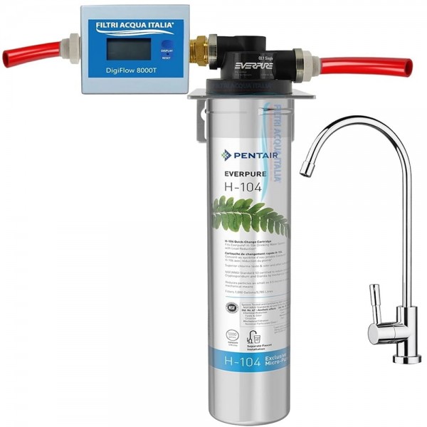 KIT EVERPURE H104 CON CONTALITRI 8000T TESTA QL1 E RUBINETTO KIT EVERPURE H104 CON CONTALITRI 8000T TESTA QL1 E RUBINETTO