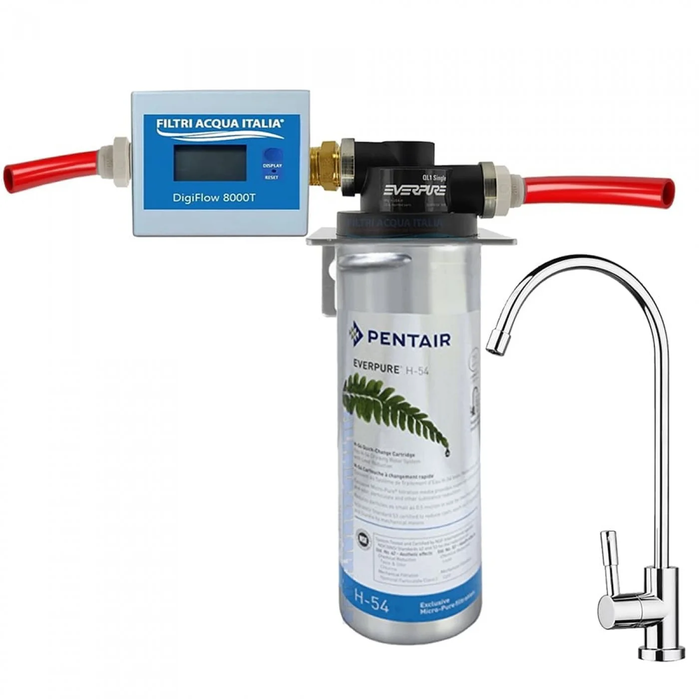 KIT EVERPURE H54 CON CONTALITRI 8000T TESTA QL1 E RUBINETTO KIT EVERPURE H54 CON CONTALITRI 8000T TESTA QL1 E RUBINETTO