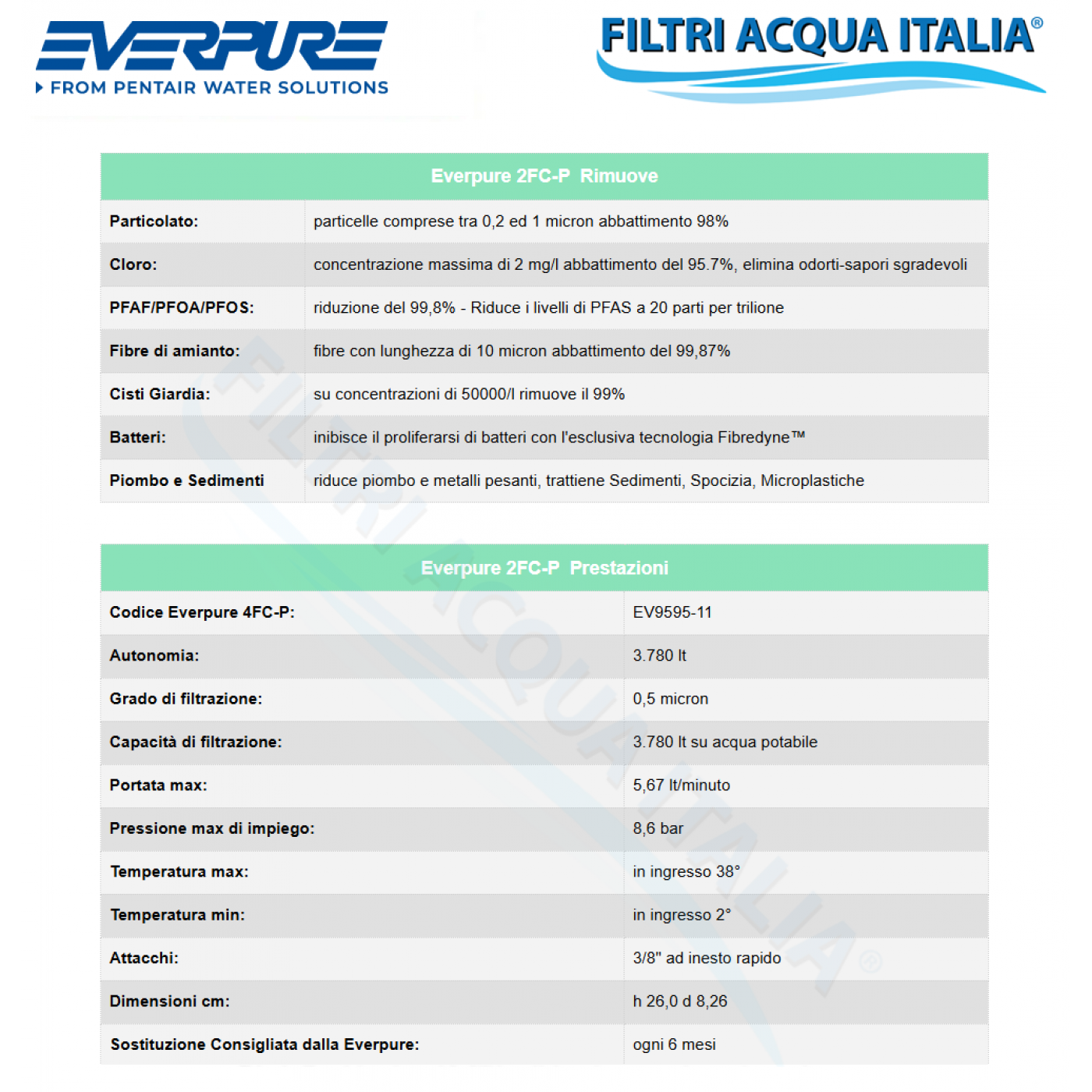KIT EVERPURE 2FCP Anti PFAS KIT EVERPURE 2FCP Anti PFAS