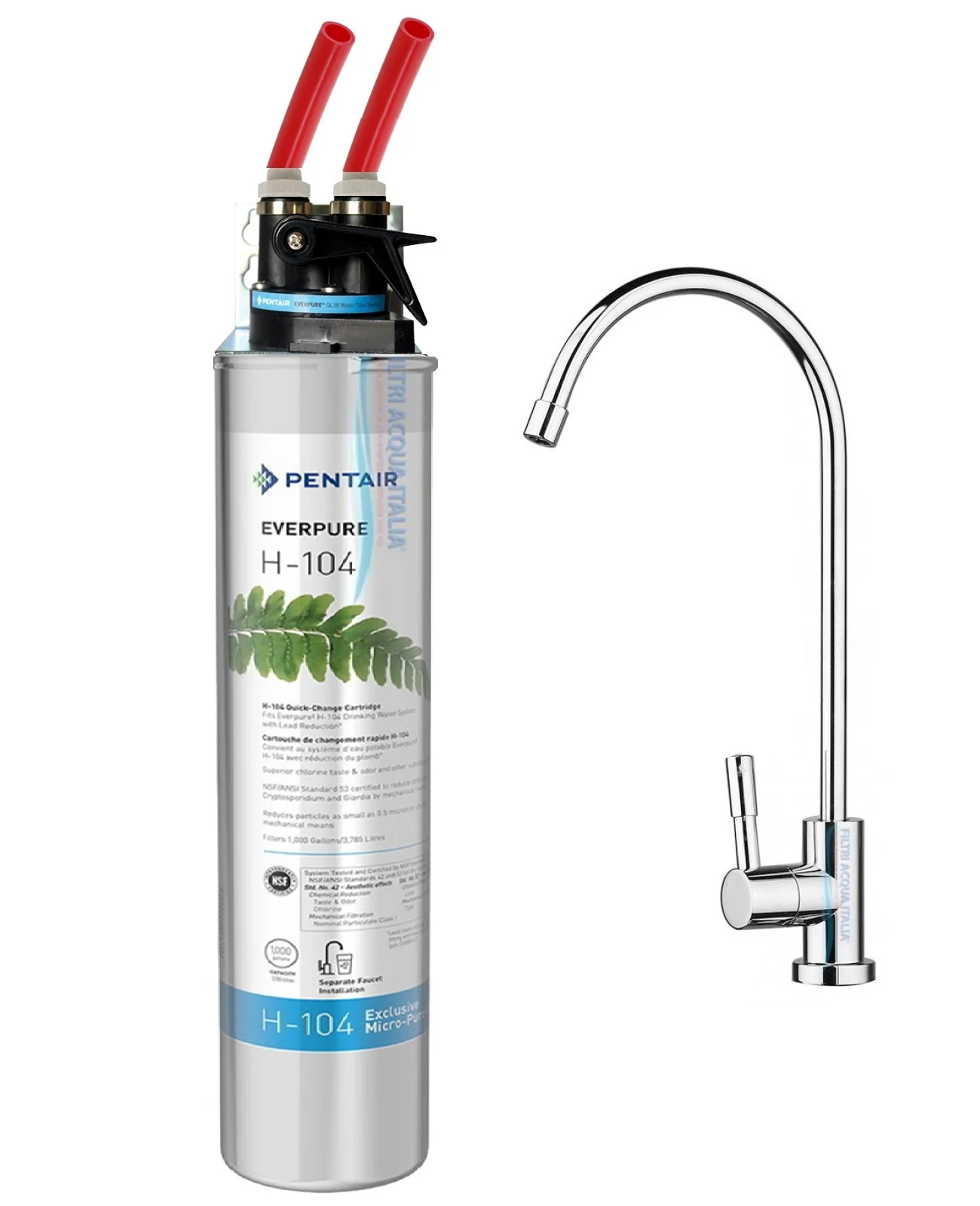 Filtro Acqua H104 A Carboni Attivi - Rimuove Cloro, Microrganismi, Calcare, Per Acqua Potabile Sicura