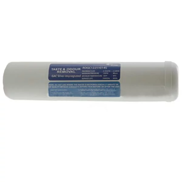 FILTRO T33 IN LINE CARBONE ATTIVO GRANULARE CON FUNZIONE BATTERIOSTATICA 2,5” X 11” ATTACCO 1/4” FILTRO T33 IN LINE CARBONE ATTIVO GRANULARE CON FUNZIONE BATTERIOSTATICA 2,5” X 11” ATTACCO 1/4”