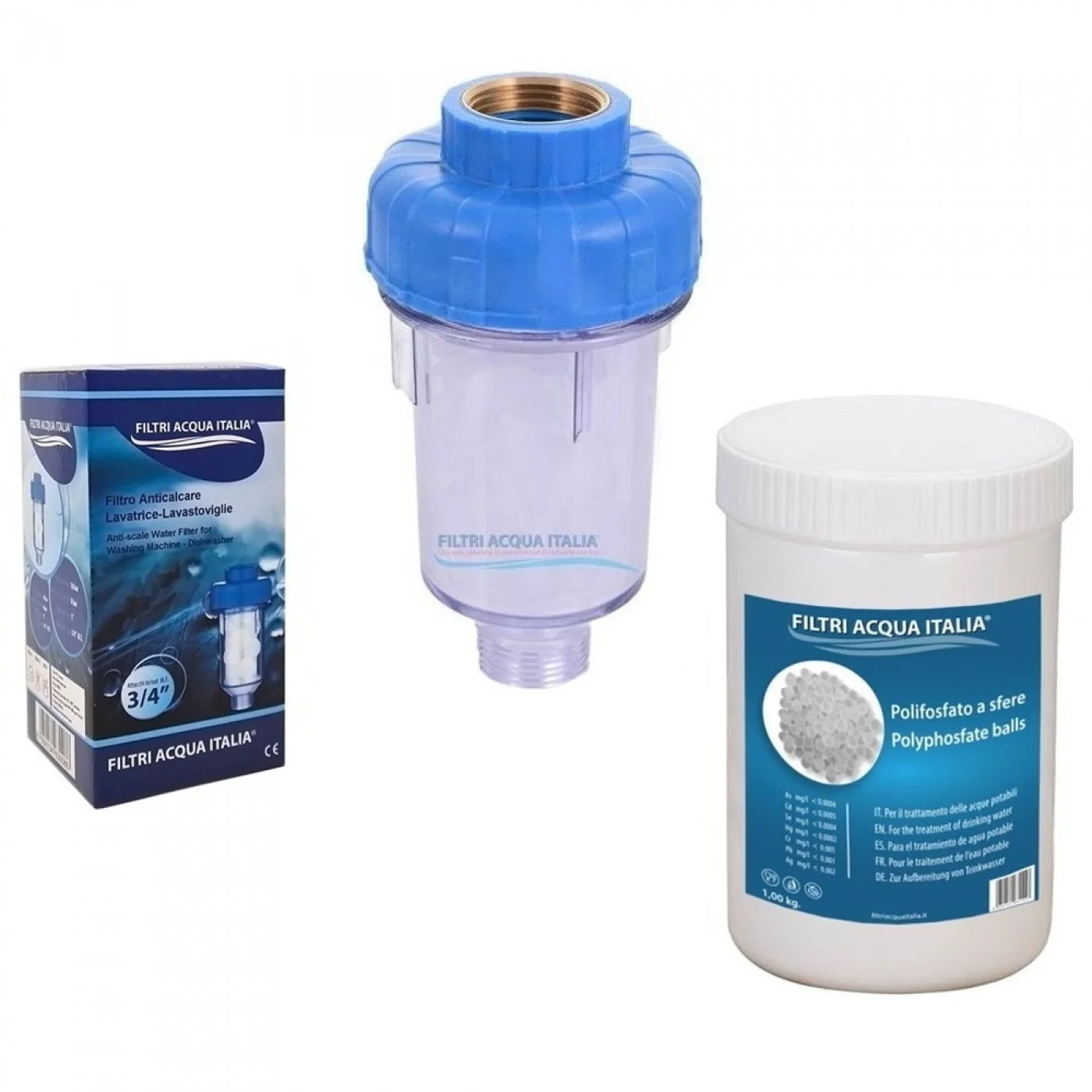 Filtro Anticalcare Lavatrice Lavastoviglie con Ricarica di Polifosfati 1,00 Kg. Filtro Anticalcare Lavatrice Lavastoviglie con Ricarica di Polifosfati 1,00 Kg.