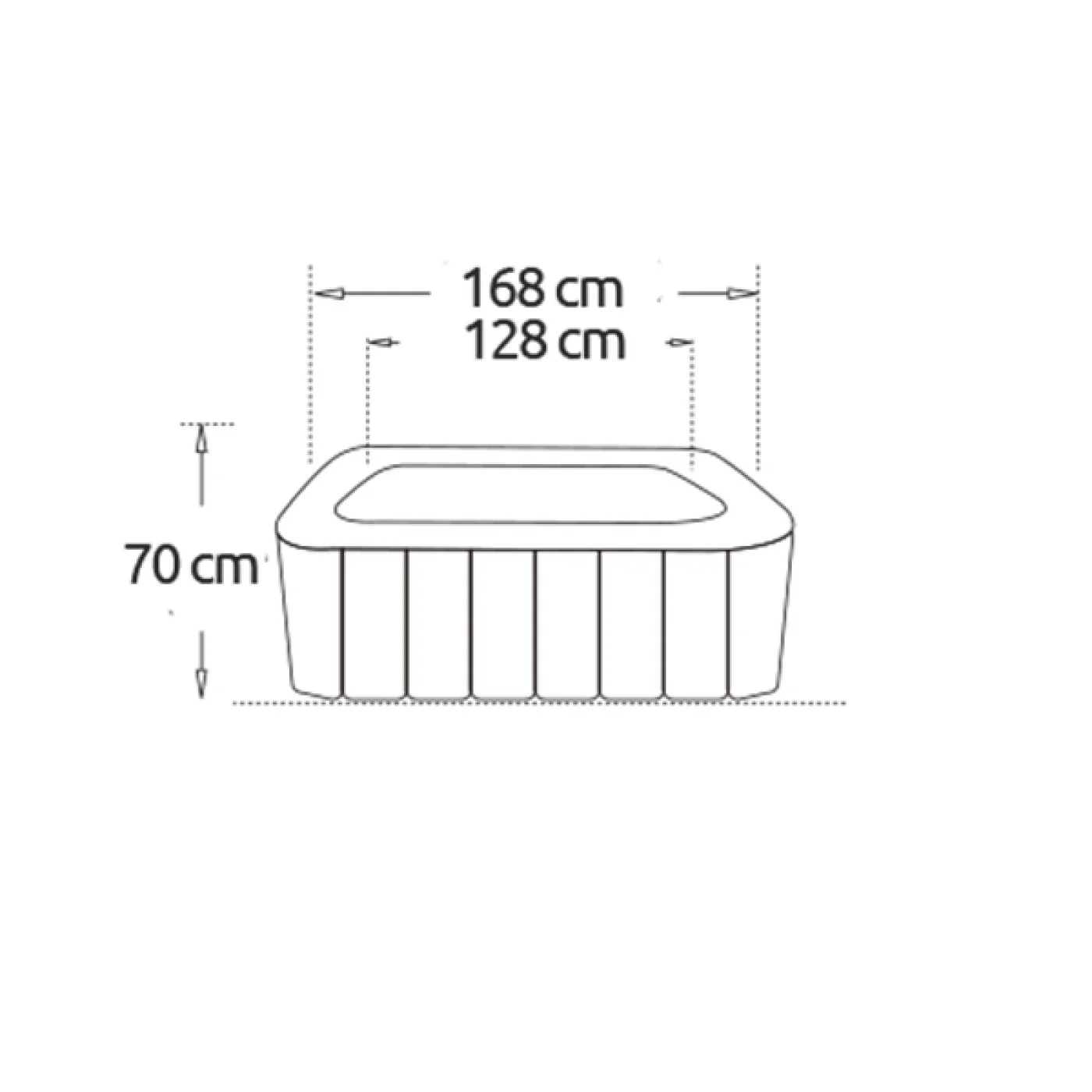 Piscina idromassaggio CAIMAN gonfiabile Quadrata 4 Posti da esterno NETSPA Piscina idromassaggio CAIMAN gonfiabile Quadrata 4 Posti da esterno NETSPA