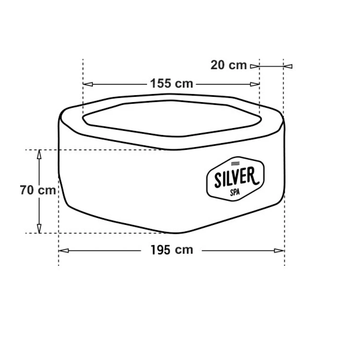 Piscina idromassaggio gonfiabile 5/6 Posti 195x195 Silver NETSPA Piscina idromassaggio gonfiabile 5/6 Posti 195x195 Silver NETSPA