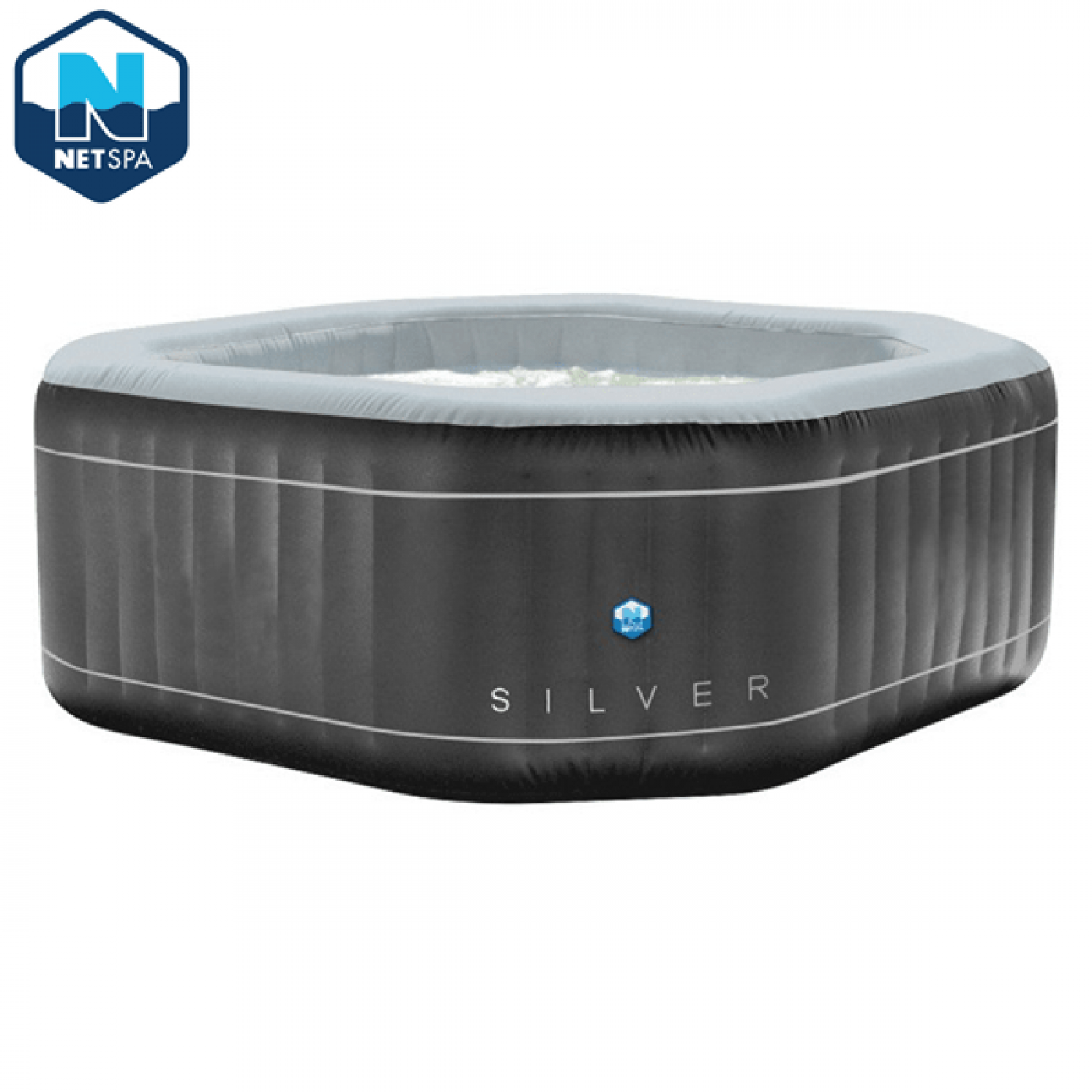 Piscina idromassaggio gonfiabile 5/6 Posti 195x195 Silver NETSPA Piscina idromassaggio gonfiabile 5/6 Posti 195x195 Silver NETSPA