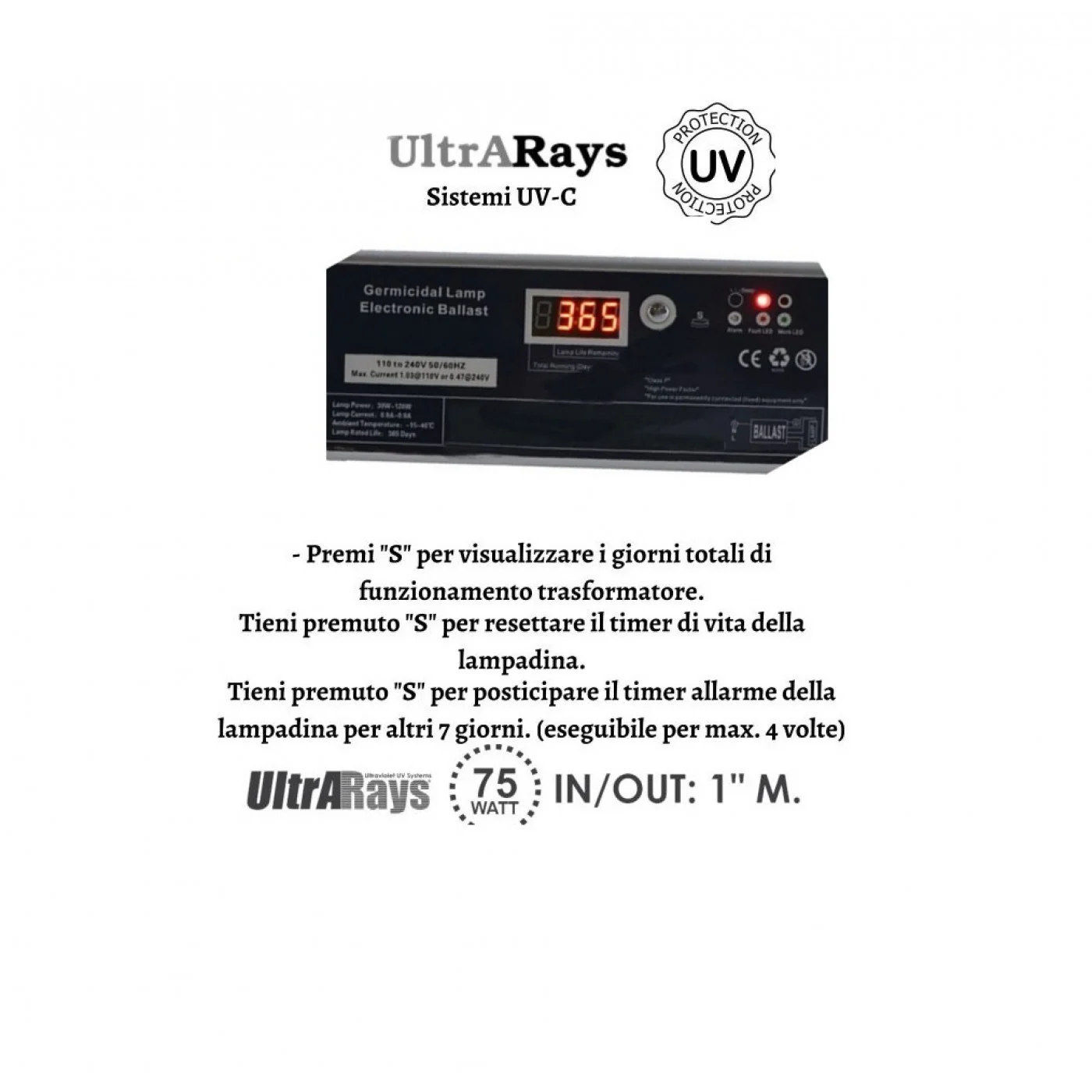 Trasformatore per Sterilizzatore UV 75 watt Trasformatore per Sterilizzatore UV 75 watt